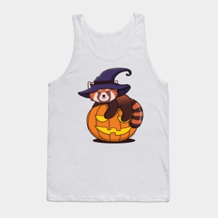 Cute Red Panda On The Pumpkin Tank Top